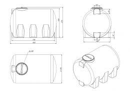 Чертеж. Емкость H 2000 литров пластиковая