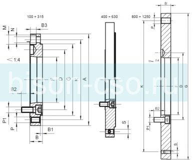Переходной фланец 160 мм конус 3  8210-160-3A2-X Bison-Bial Польша