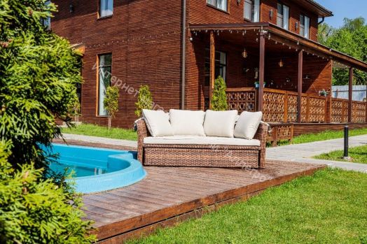 Диван-трансформер Violetta (шезлонг-трансформер) с подушками ротанг искусственный, Коричневый