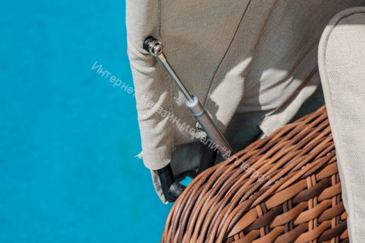 Диван-трансформер Violetta (шезлонг-трансформер) с подушками ротанг искусственный, Коричневый