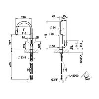 Смеситель для кухонной мойки  Gessi Helium 50001/50003 схема 4