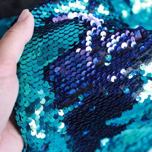 Пайетки на сетке - Сине-фиолетовые 50х42 см.