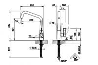 Смеситель для кухонной мойки Gessi Proton 17179/17171 схема 3