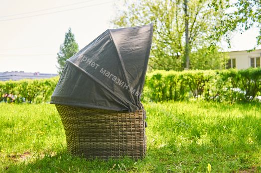 Диван-трансформер Violetta (шезлонг-трансформер) с подушками ротанг искусственный, Серый