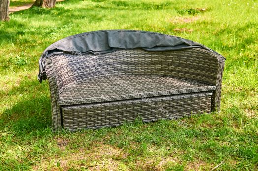 Диван-трансформер Violetta (шезлонг-трансформер) с подушками ротанг искусственный, Серый