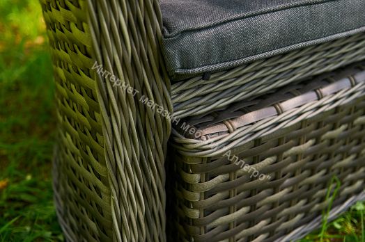 Диван-трансформер Violetta (шезлонг-трансформер) с подушками ротанг искусственный, Серый