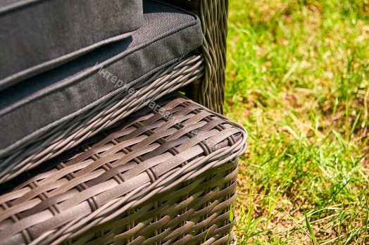 Диван-трансформер Violetta (шезлонг-трансформер) с подушками ротанг искусственный, Серый