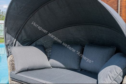 Диван-трансформер Violetta (шезлонг-трансформер) с подушками ротанг искусственный, Серый