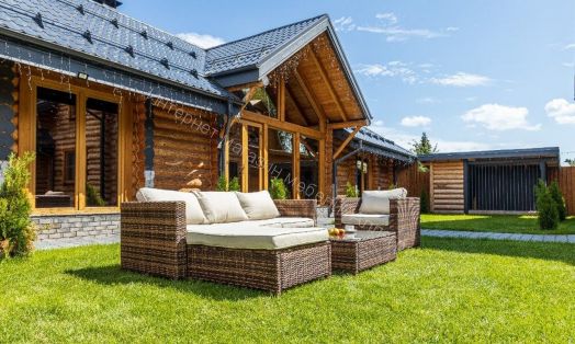 Комплект GRAND VICKY (диван + пуф + кресло + стол со стеклом) с подушками, ротанг искусственный, Коричневый