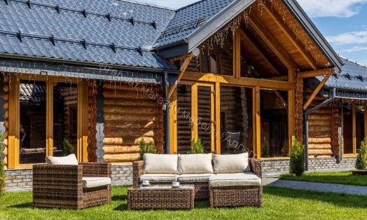 Комплект GRAND VICKY (диван + пуф + кресло + стол со стеклом) с подушками, ротанг искусственный, Коричневый