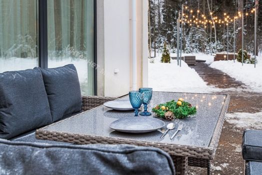 Комплект ZORRO (диваны + пуфы + стол со стеклом) с подушками, ротанг искусственный, Серый