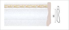 Молдинг Dekor-Dizayn 153-30G Хай Тек Д2400хВ95хТ15 / Декор Дизайн.