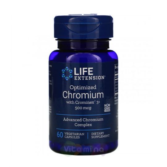 Life Extension Оптимизированный хром с кроминексом 3+,500 мкг, 60 капс