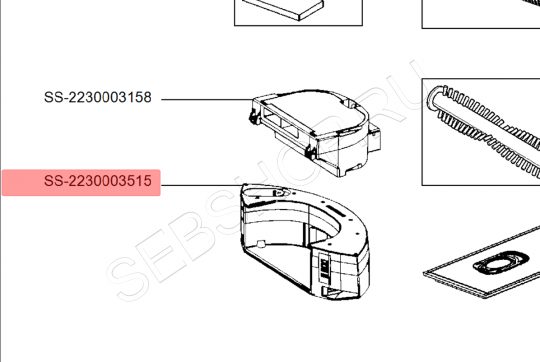 Бак для воды c насосом робота-пылесоса TEFAL X-PLORER SERIE 75S+ моделей RG8595, RG8597. Артикул SS-2230003515.