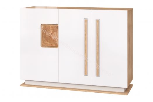 Комод 30.06 - 02 Дора 1300 мм, Дуб сонома/Белый глянец