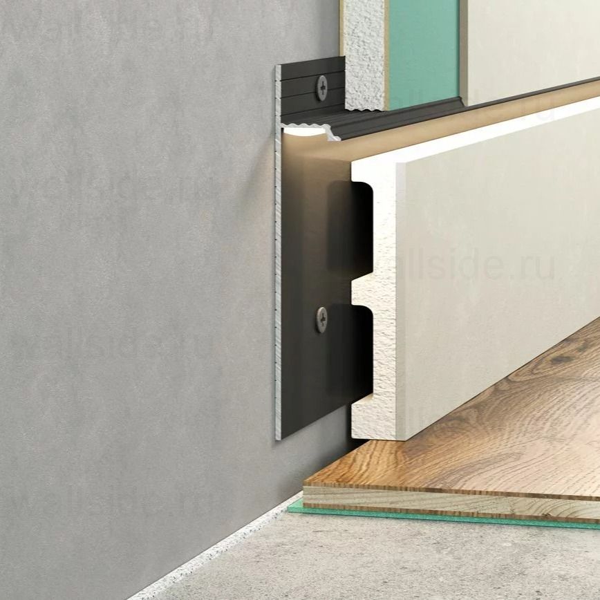 Скрытый плинтус Regular чёрный