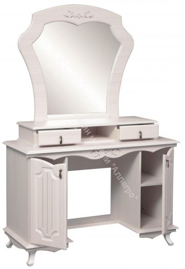 Стол туалетный 06.33 Кантри (патина) Н 1190 мм, Вудлайн кремовый/Сандал белый с зеркалом