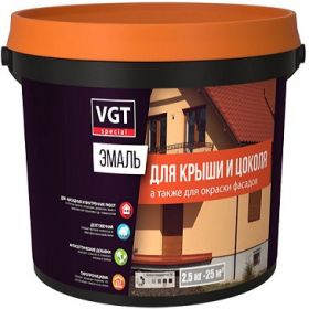 Эмаль для Крыши и Цоколя VGT 2.5кг Супербелая Полуглянцевая, Акриловая / ВГТ.
