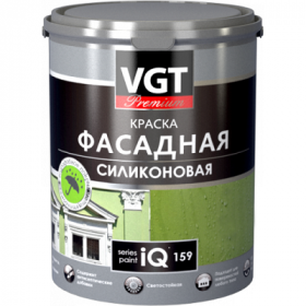 Краска Фасадная Силиконовая VGT Premium IQ159 9л (13кг) Долговечная / ВГТ Премиум Белая.