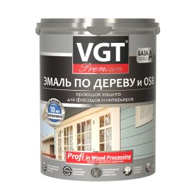 Эмаль по Дереву и OSB VGT Premium 10кг Красно-Коричневая ВД-АК-1179 Акриловая, Полуматовая для Внутренних и Наружных Работ / ВГТ Премиум.