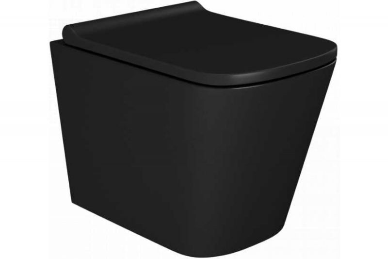 Унитаз подвесной Teymi Helmi S безободковый, черный матовый T40302MB