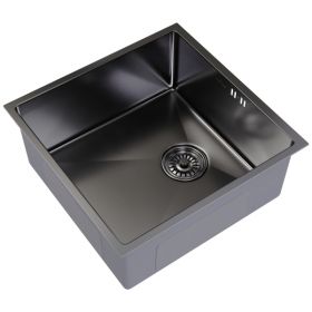 Мойка Ника Подст. Монтаж 50Х50 (3,0) ВЫП 3 1/2 MIXLINE PRO 20СМ с Сифоном (Черный Графит).