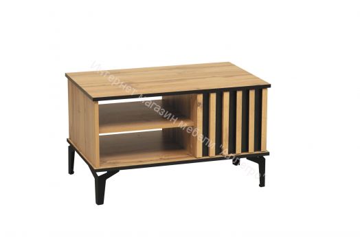 Журнальный стол 51.08 Либерти (опора метал. h=150мм), Дуб вотан/Чёрный