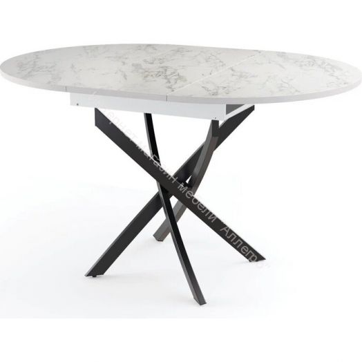 Стол обеденный "Адажио" 55.04, мрамор Белый / металл Чёрный