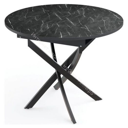 Стол обеденный "Адажио" 55.04, мрамор Чёрный / металл Чёрный