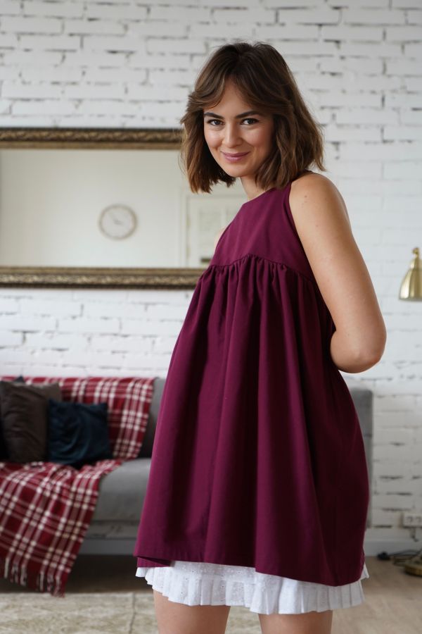 Сарафан Molle из теплого хлопка винный