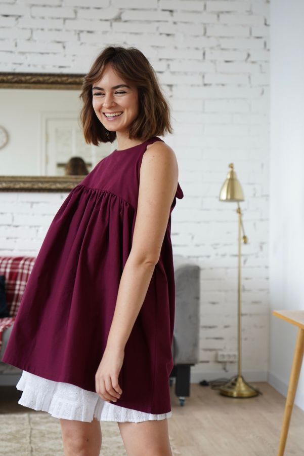 Сарафан Molle из теплого хлопка винный
