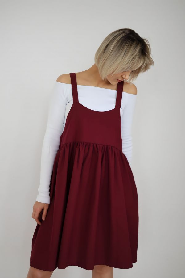 Сарафан Molle из теплого хлопка винный