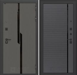 Дверь входная Лабиринт CARBON 22 Графит софт черная вставка