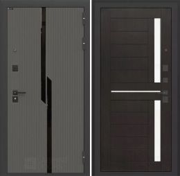 Дверь входная Лабиринт CARBON 01 Венге стекло белое