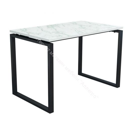 Стол компьютерный Янтарь 55.08, мрамор Белый/металл Чёрный