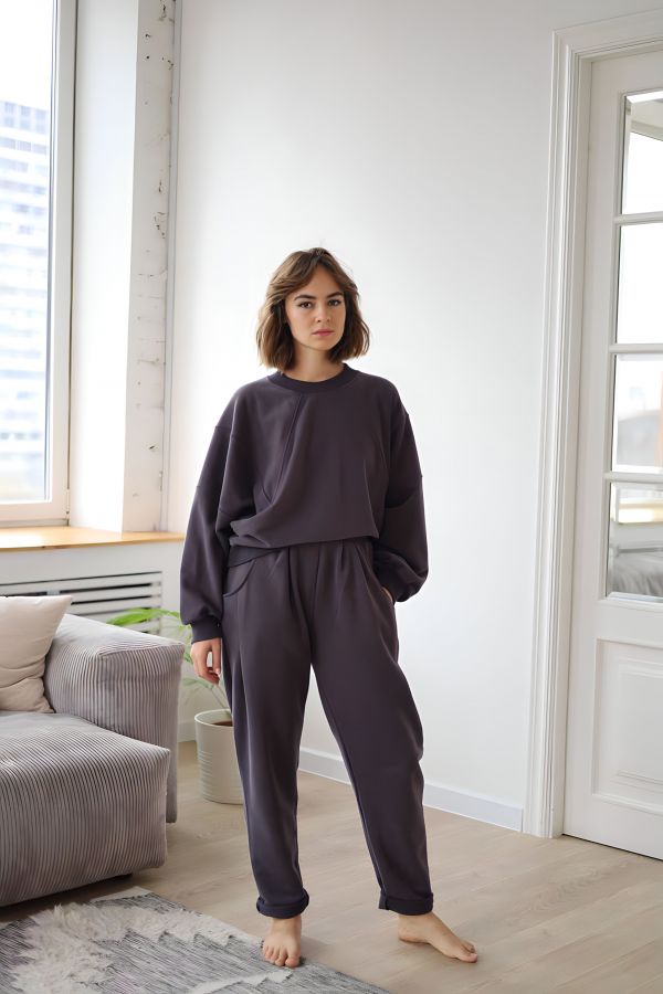 Свитшот геометричный графит