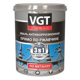 Антикоррозионная Эмаль 3 в 1 по Ржавчине ВД-АК-1179 VGT Premium 10кг Травянисто-Зелёная / ВГТ.