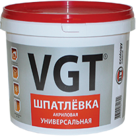 Шпатлевка Универсальная VGT 1кг до 7мм Акриловая для Внутренних и Наружных Работ / ВГТ Универсальная.