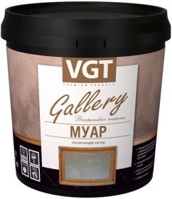 Лессирующий Состав Муар VGT Gallery 2.2кг Black Pearl с Перламутром, Полупрозрачный / ВГТ Муар.