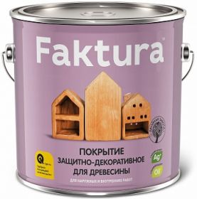 Защитный Состав для Древесины Faktura 9л Орегон с Ионами Серебра и Льняным Масло для Внутренних и Наружных Работ / Фактура.