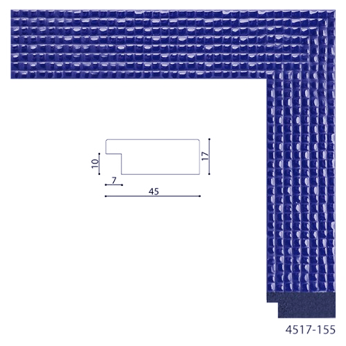 Зеркало в раме на стену в ванную прихожую спальню коридор, настенное  Small cube Blue 45х167 см синее