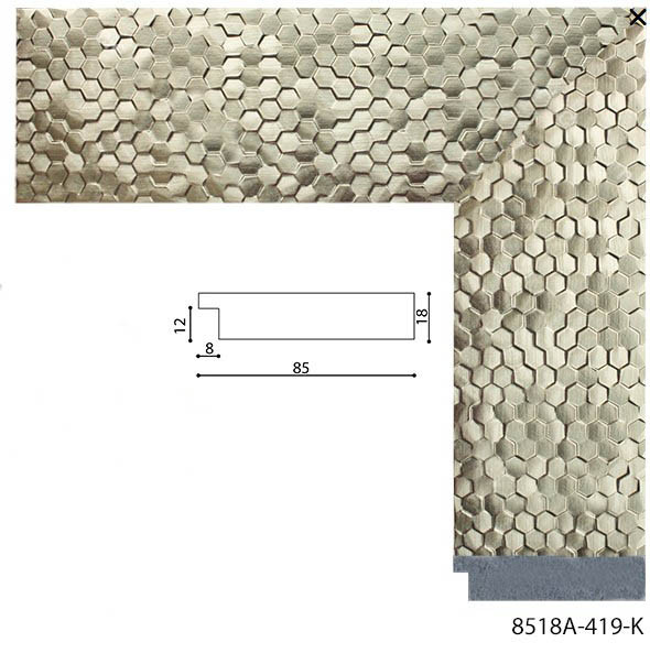 Зеркало в раме для дома салона офиса настенное в спальню коридор Steel beehive 60х174 см сталь