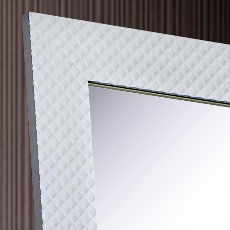 Зеркало в раме на стену для макияжа настенное в ванную прихожую коридор White square 52х52 см белое