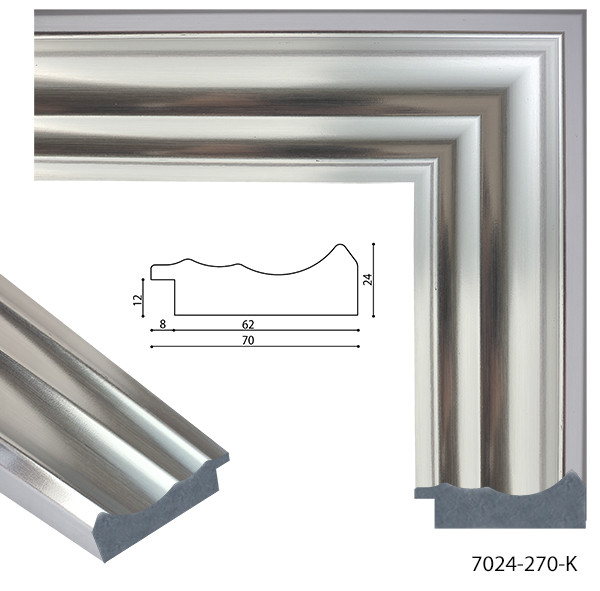 Зеркало напольное в раме на деревянной подставке в рост для дома салона офиса Silver glossy 60х173 серебро