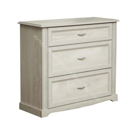 Комод Сохо 32-12, Бетон пайн белый/Бетон пайн белый патина