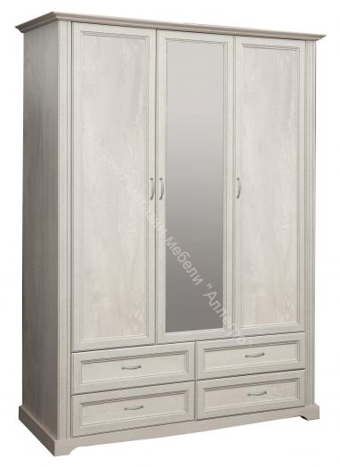 Шкаф для одежды Сохо 32-02, Бетон пайн белый/Бетон пайн белый патина