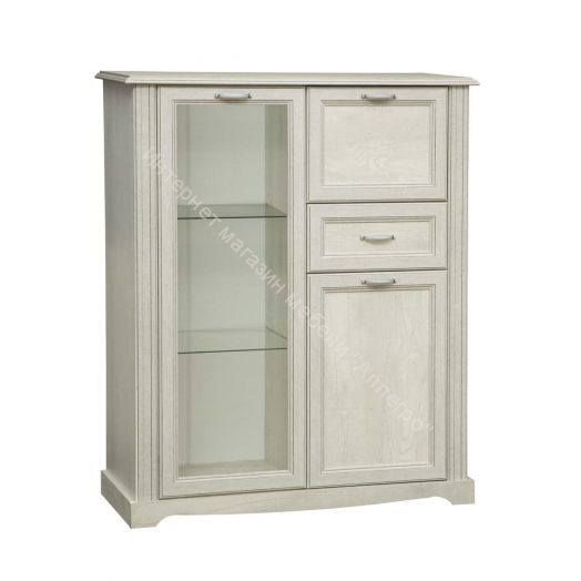 Шкаф комбинированный 32.09, Бетон пайн белый/Бетон пайн белый патина