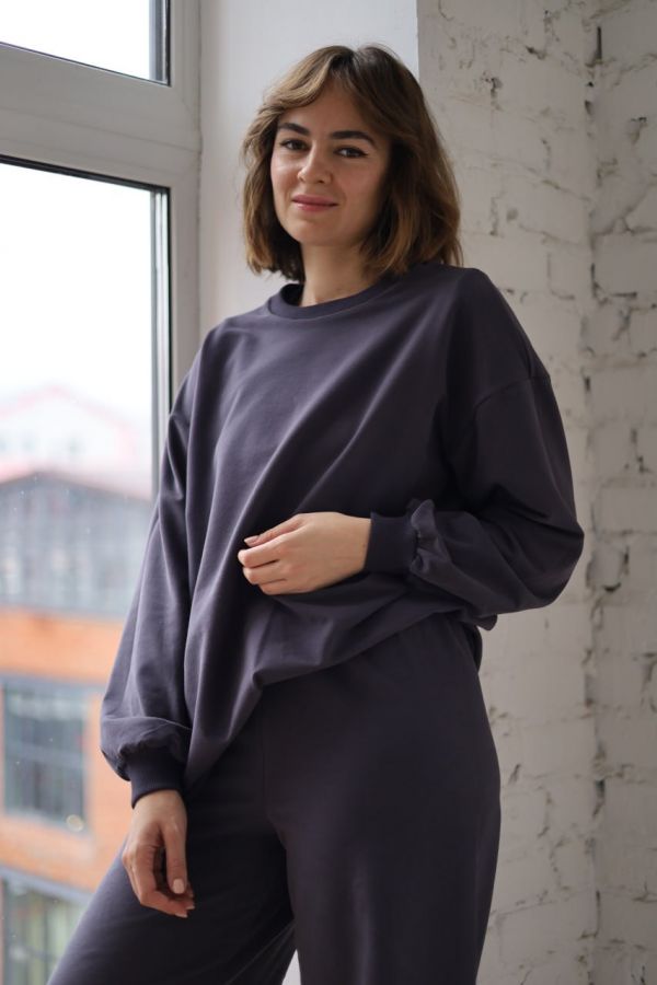 Кофта с длинным рукавом графит