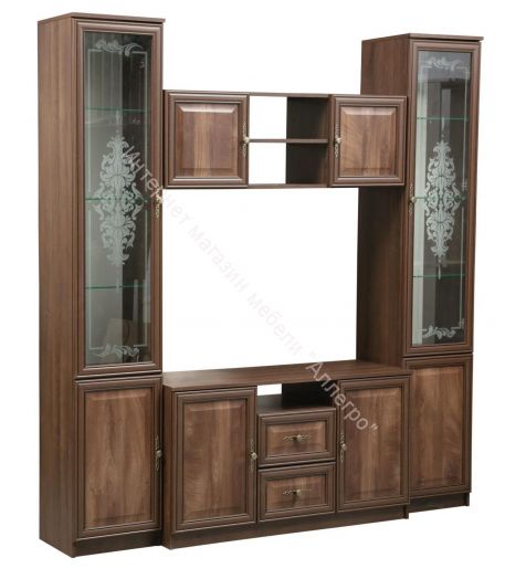 Стенка 06.87 Габриэлла, Дуб кальяри/ПВХ Дуб коньяк