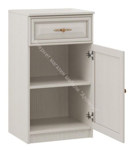 Тумба Габриэлла, Вудлайн кремовый/ПВХ Сандал белый/патина